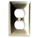Hubbell SB8 Duplex Standard Size 1-Gang Metallic Brass Wall Plate